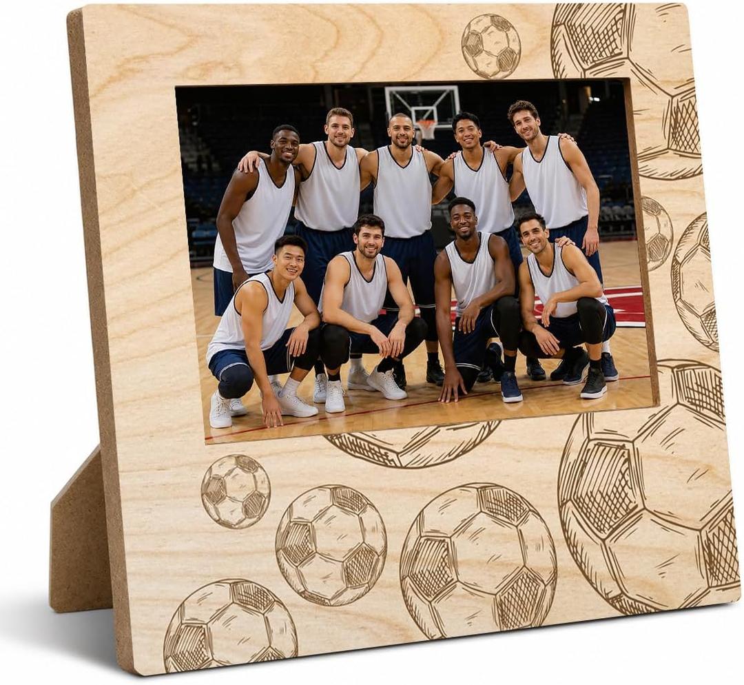 Dad Gifts, Soccer Picture Frame, 4x6 Wooden Photo, Sports Tabletop Decor, Father Day Gifts, Thank You Coach for The Gift,Graduation Season Gift Photo Frame 6.9 x 7.3 in