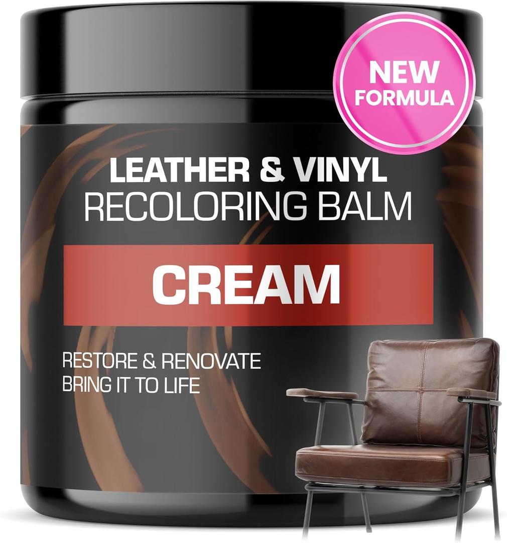 FORTIVO Leather Recoloring Balm, Color Restorer, Scratch Remover, Couch Paint and Repair, Leather Balm for Couches (Cream)