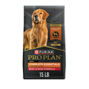 Purina Pro Plan Complete Essentials Shredded Blend Beef and Rice Dog Food Dry Formula with Probiotics for Dogs - 15 lb. Bag