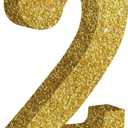 TONIFUL 7.8 Inch Gold Glitter Number 2 Wooden Table Centerpieces Birthday Party Decorations,Shining Golden Digit 2 for Birthday Decorations,New Year,Graduation Decoration,Anniversary,Prop (1 Pack)