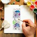 Sinmoe 120 Pcs Color Your Own Bookmarks 6 Styles Watercolor Bookmarks to Paint Card Stock Paper Watercolor Colorful Tassels Craft DIY for Classroom Projects Gifts Tags 5.9 x 2 Inch(Blooming Flowers)