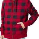 Amazon Essentials Men's Full-Zip Fleece Hoodie Sweatshirt (Big & Tall) (Black Red Buffalo Plaid) 
X-Small