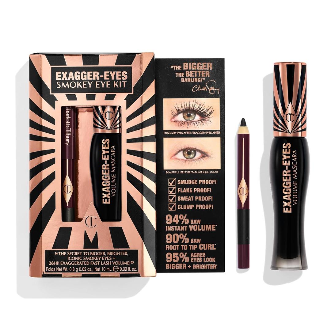 Charlotte Tilbury Exagger-Eyes Instant Volume Mascara Makeup  Volumizing, Lengthening, No-Clump Mascara with 28-Hour Smudge-Proof & Flake-Proof Wear  All Day Wear Formula