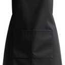 Apron for Women Men Chef, Adjustable Aprons with Pockets for Cooking Serving Painting Gardening, Gift for Friends (Black)