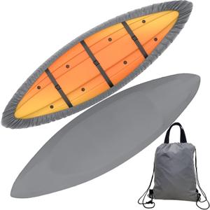 10.8-12ft Waterproof Kayak Cover, Upgraded 600D Ultra Strong Canoe Storage Dust Cover, Heavy Duty UV Protection Sunblock Shield for Fishing Boat/Kayak/Canoe