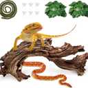 Hamiledyi Reptile Driftwood Branch Decor Terrarium Ornament Wood Climbing Natural Aquarium Driftwood Decoration for Snake Bearded Dragon Leapord Gecko Lizard Iguana