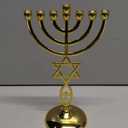 HOMSFOU Israeli Style 7 Branch Metal Candle Holder 8.26In Taper Candle Stand Decorative Table Centerpiece for Home Dining Fireplace Accent