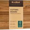 Acacia Wood Cutting Board for Kitchen - 1 inch Thick FSC Certified Wood Charcuterie Cheese Board with Side Handles and Juice Grooves, Wooden Chopping Block for Meat and Veggies, 17x12 inch