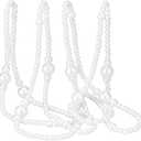 11.8 ft Christmas Faux Pearl Garland for Christmas Tree Pearl Tree Garland Beads Strands Chain Decoration for Home Mantel Fireplace Windows Stairs(White,Artificial Pearls)