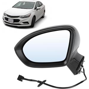 Motoforti 5Pin Left Driver Side Mirror Replacement for Chevy Cruze 2016 2017 2018 2019 Sedan/Hatchback Power Door Mirror Assembly Heated Glass Manual Fold Gloss Black Replace# GM1320542