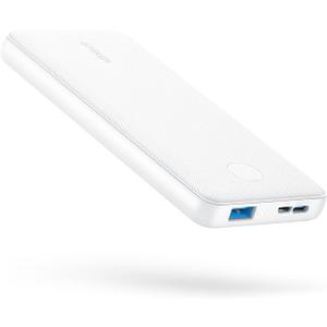 Anker Power Bank(PowerCore 10K), Compact Travel-Ready 10,000mAh Battery Pack with PowerIQ Charging Technology, 5V/3A High-Speed Charging for iPhone, iPad,and More (1, White)