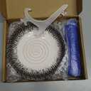 All-in-one Premium Ceramic Garlic Grater Plate 4-Piece Set - Black Embossed Design and Style - For Garlic, Ginger, Chocolate, and more! - Comes with 5.25" Plate, Peeler, Brush, and Stand