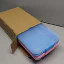 Sensory Bin Sand Tray with Lid for Toddlers 2 Pcs 15in Portable Sandbox Toy Large Plastic Tray for Kids 3 4 5 6 Fill with Sand, Water, Beads, and More (Pink + Blue)