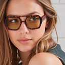 Square Aviator Sunglasses For Women,Cute Trendy Big Polarized Sunglasses For Women, Ladies Sun glasses Polarized Uv Protection (tortoise shell)