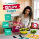 Baketivity Kids Cooking Set Real Utensils With Kitchen Tool Guide - Complete Junior Cooking Set Gift For Girls Or Boys With Mixing Bowls, Cutting Board, Knife, Apron - Kids Baking Set For Real Cooking
