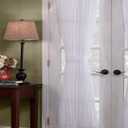 White Emelia Door Panel Sheer Curtains (2), ( 41" x 86", )