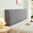 Stretch Bed Headboard Covers, Jacquard Fabric Headboard Slipcover, Soft Dustproof Protector Cover for Upholstered Headboard Queen King (Dark Gray, 1.8m/70.9in)
