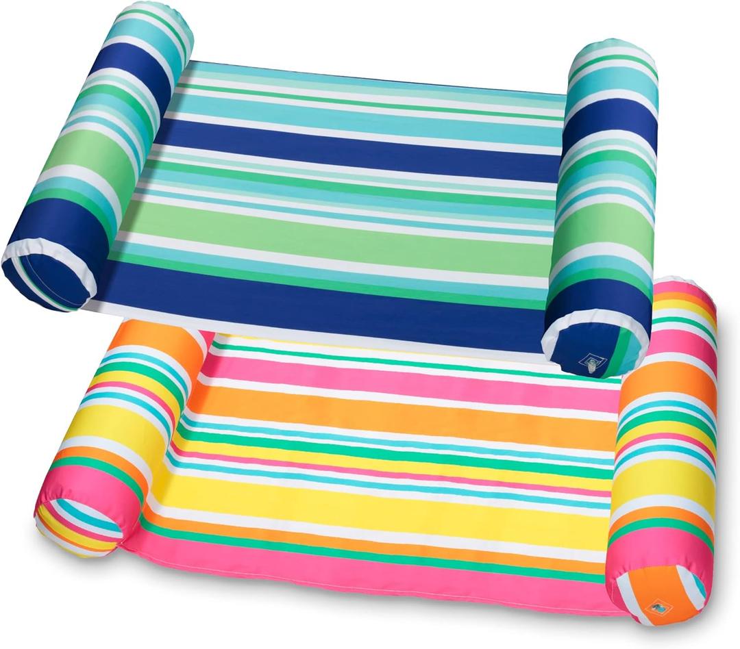 2 Pack Inflatable Pool Float Hammock, Multi Purpose Swimming Raft, Water Lounges, Pool Accessories (Saddle, Lounge Chair, Hammock, Drifter), Beach, Outdoor