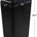 Plastic Waste Bin with Swing Lid, 14 Liter Garbage Can, 1 Pack (Black)
