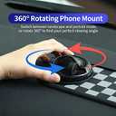 Multifunction Car Anti-Slip Mat with 360 Rotating Phone Holder, Car Dashboard Mat with Hidden Parking Number Plate, Anti-Slip Phone Pad for for Sunglasses Keys, Universal Car Interior Accessories