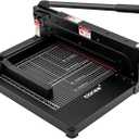 TIANSE Heavy Duty Guillotine Paper Cutter A4 12" Guillotine Paper Cutter 400 Sheet Capacity Solid Steel Construction with Double Safety Protection Perfect for Trimming Paper Cardstock Matboard Black