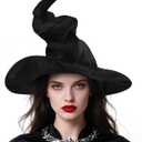 Halloween Witch Hat, Adult Witch Hats for Women, Large Wizard Hat Cosplay Party Costume Accessories