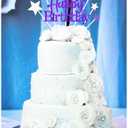 3 x Glittery 40th Happy Birthday Cake Topper with Star,Personalised 40 Birthday Cake Toppers Party Decorations Party Supplies for Men Women Purple Silver