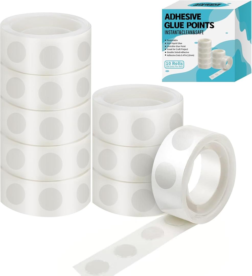 1000pcs Glue Point Clear Balloon Glue Removable Adhesive Dots Double Sided Dots of Glue Tape for Balloons Craft Glue Points Dots Sticky Dots or Wedding Decoration