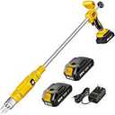 Ecarke Brushless Electric Weed Puller, Compatible with DeWalt 20V Battery, 40" Long Handle Stand Up Weeder with Spring Eject & 3-Claw Steel Head, Dandelion Lawn Garden Tool 