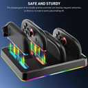 RHOTALL Charging Dock Compatible with Switch 2 Controller, Charger Base Station for Switch Controllers with 9 RGB Light Mode, LED Indication and USB Type-C Charger Cable