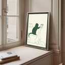 Framed Funny Black Cat Bathroom Wall Art Vintage Sketch Decor Print | Cat With Toilet Paper Painting Poster Humorous Animal Lovers Gift Canvas Picture for Guest Restroom Ready to Hang 8inx10in