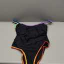 SUUKSESS Women Sexy One Piece Tummy Control Swimsuit Shell Stitched Bathing Suit (Large, Black)