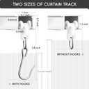 Ceiling Curtain Track, Curtain Track with Roller Hooks, 18ft - 24ft Ceiling Mounted Rail Set for Room Divider, White