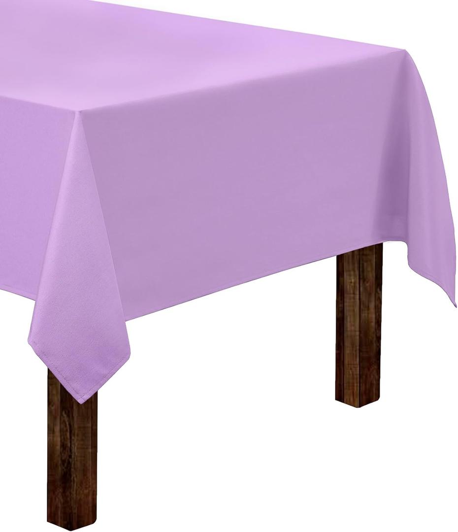 Gee Di Moda Rectangle Tablecloth - 60 x 126 Inch Lavender Table Cloth for 8 Foot Rectangle Tables - Heavy Duty Washable Fabric - for Holiday Party, Dinner, Weddings, Baby Shower & Events