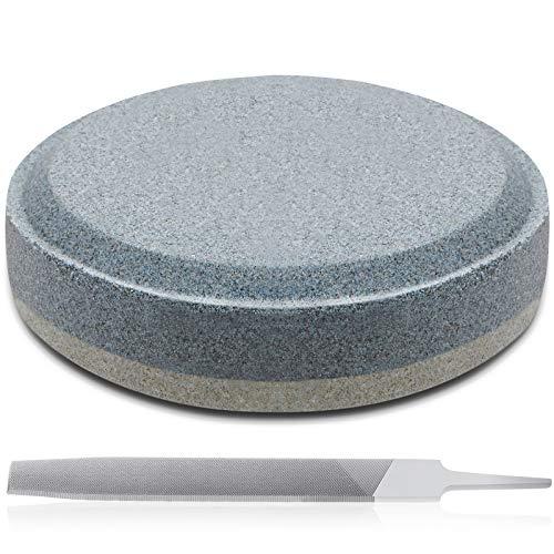 Honoson Axe File Sharpener Set, 120 and 240 Grit Multi Purpose Hatchet Axe Sharpening Stone and 7 Inch Rectangular Cut Tools, Sharper Disk for Sharpening Dull, Blunt or Tired Edges