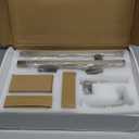 Satin-Nickel Front Door Handle - Modern Entry Door Lock Set with Deadbolt,Exterior Door Lever 3 Keys for Left & Right Hand Door