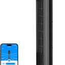 GoveeLife Black Tower Fan for Bedroom, 36" Smart Floor Fan with App/Voice Control, Temperature Sensor, 5 Modes 8 Speeds(25ft/s), 29dB Quiet Oscillating Fan for Office, 24H Timer, Auto Cooling