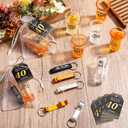 Domensi 50 Sets 40th Birthday Party for Guests Bulk Include Cheers to 40 Short Glasses Beer Bottle Opener Keychains Thank You Cards with Gift Bags and Ropes for Birthday Party Gifts