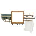 Honey-Can-Do Swivel Bamboo Wall Mount Clothes Drying Rack with 5 Hooks, Natural
