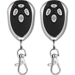 Kingdder 2 Pcs 4 Channels Gate Opener Remote Compatible with Aleko LM123 433.92mhz Garage Door Remote Control Transmitter with Keychain for a Variety of Doors, Easy Programming (Black,White)