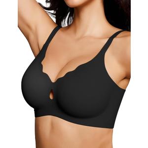 ProKloud Wireless Bras for Women Wave Push Up No Underwire Bralettes Seamless Full Coverage Support Lift Everyday Bra XL