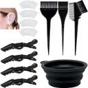 12 Pcs Hair Bleach Kit Professional Hair Coloring Products with Hair Dye Brush, Hair Color Bowl, Earmuffs, Hair Clips for Salon Hair Dye, Hair Color at Home, Hair Highlighting