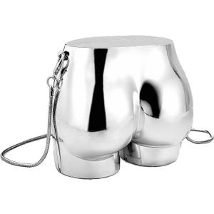 Design Evening Clutch Handbags Mini Silver Acrylic Purse for Women Novelty Funny Silver Crossbody Unique Shoulder Bag