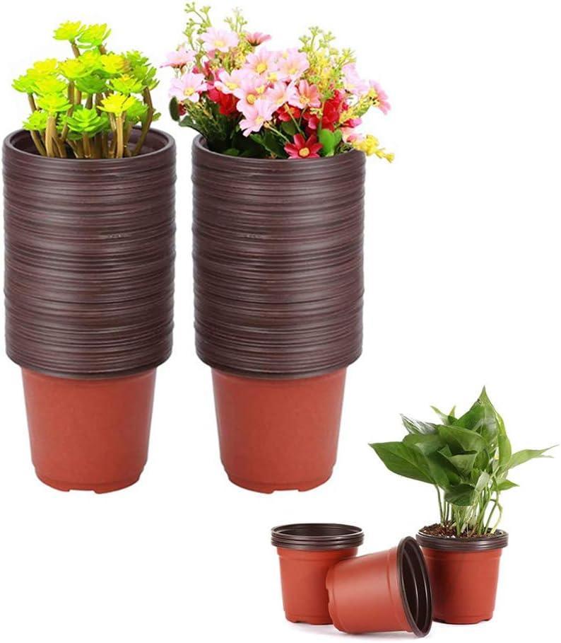  100 Pcs 3.5 Inch Plastic Seedlings Plants, Nursery Pots, Seed Starting Pot for Succulents, Seedlings, Cuttings, Transplanting