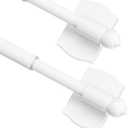 ENJOYBASICS 2 Pack Magnetic Curtain Rod, 16 to 28 Inches Adjustable Strong Magnet Bar for Door, Classroom Whiteboard, and Any Metal Space, No Drill Required, White