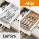 In-Drawer Knife Block Organizer - Bamboo Wood Drawer Knife Organizer-Protecting Knife Organizer Block (Not Included) (Natural, 19 Knives Dock)