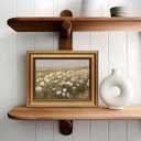Gold Framed Wall Art Vintage Wildflower Canvas Art Farmhouse Floral Picture White Flower Wall Decor Antique Prints Rustic Paintings Landscape Artwork for Bedroom Living Room 8x10 Inch