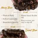 2PCS Messy Bun Hair Piece-Large Wavy Curly & Donut Updo Hair Pieces Set, Scrunchies Synthetic Chignon Ponytail Extensions Thick Updo for Women(Dark Brown Mixed Light Brown)