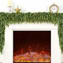 9FT Double Fullness Christmas Cedar Garland with 280 Tips Cedar Branches Artificial Realistic Thick Soft Green Faux Winter Greenery Pine Garlands for Fireplace Mantel Table Doorframe