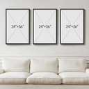 Large Framed Neutral Abstract Wall Art for Living Room, 3 Piece Modern Canvas Prints Paintings Artwork for Walls, Black Beige Brown Neutral Tone Pictures for Hallway Bedroom Office Wall Decor 24x36 In